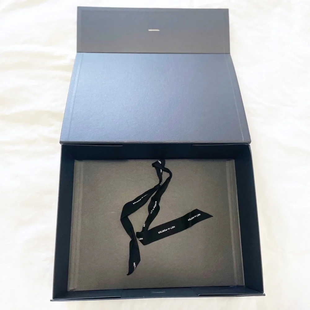 NET-A-PORTER Black LARGE Ribbon Storage Box 13.5 in. x 10 in. x 4.25 in.